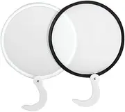 Kuskins 2 Pcs Foldable Fan,Handheld Round Folding Fan,White Hand Held Fans，Plastic Mini Fan For Wedding, Home Decoration,Children'S Painting Diy,Dancing Party Summer Performance