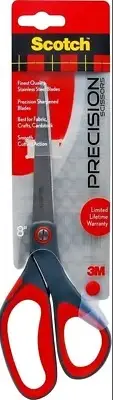 Scotch 3M Sharpened Precision Scissors 8 Inches Finest Stainless Steel Blades