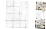 Wire Cube Storage Organizer, Closet Organizers and 12 Cube(30x30cm) White