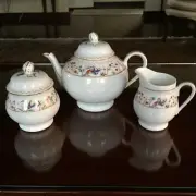 Tiffany & Co Limoges France AUDUBON Pattern Teapot Sugar Creamer Set EXCELLENT!!