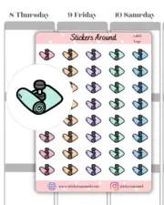 Yoga Icon Planner Sticker for Diary, Calendar, Journal and Scrapbooking