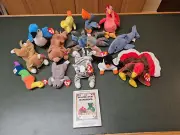 Lot of 13 Ty Beanie Babies Plush with Tags + Handbook Great set *LOOK* All EXC