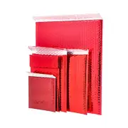 Glamour Mailers Envelopes Red Poly Bubble Metallic Bags 7.5" x 11" 500pcs