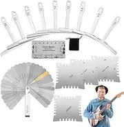 Guitar Radius Gauge - Feeler Gauge with Clear Scale Guitar Setup Tools,Measuring Tools Metal Luthier Setup Kit for Bridge Nut Saddle Groove