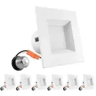 LUXRITE 4 Inch Square Recessed LED Can Lights, Color Temperature Selectable 2...