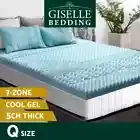 Giselle Bedding Memory Foam Topper 5cm Queen Mattress 7-Zone Cool Gel Bamboo