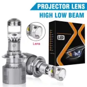 2Pcs LED Headlights car H4 Mini Projector Lens 9005 9006 25000LM 6000K Headlight