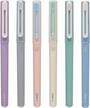 AIHAO Gel Ink Pen, 6Pack Black Ink Fine Point Tip 0.5mm, Comfortable Grip Smooth Writing with Morandi Color Barrel for Journaling, Taking Notes, School, Office