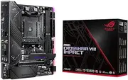 Asus ROG (X570) Crosshair VIII Impact, AMD, AM4, Ryzen 3000, (Mini-DTX) SFF Gaming Motherboard with PCIe 4.0, On-Board WiFi 6 (802.11Ax), Intel LAN, SATA 6GB/s, USB 3.2 Gen 2, SO-DIMM.2 and Aura Sync