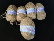 Vtg Lot of 5 Skeins of Columbia Minerva Windspun - No 1605, Lot 2638, Color Bark