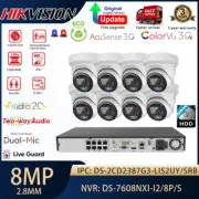 Hikvision 8CH 4K 8MP ColorVu3.0 Hybrid Light Alarm IP Camera Security System Lot
