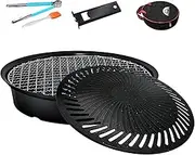 Stove Grill, Grill Pan, Round Grill Pan, Non-Stick Griddle, Stove Grill, Portable Storage Bag, Camping Accessories for Indoor and Outdoor Grill for Home and Rear