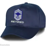 AIR FORCE CHIEF MASTER SERGEANT RETIRED EMBROIDERED MILITARY BLUE HAT CAP