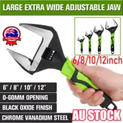 Extra Wide Jaw Adjustable Wrench Spanner 6" 8" 10" 12" Heavy Duty 0-60MM Opening