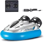 2.4G Mini Remote Control Boat Rc Hovercraft Toy Kids, Rc Boat for Pools and Lakes Electric Toys Boats Kids and Adults Blue