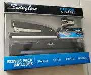 Swingline Desktop 4 in 1 Set-Stapler, Punch, Staples, & Remover