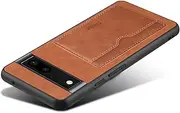 Hongxinyu for Google Pixel 7A 2023 Case, Slim PU Leather Wallet Case Credit Card Slot Holder Lightweight Protective Wireless Charging Case with Kickstand for Google Pixel 7A 2023 (Brown)