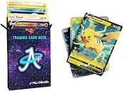 TCG Collectible Deck Box – by A Plus Collectibles - Includes 60 Assorted Pokemon Trading Cards with 1 GX/EX/V/VMAX/VSTAR