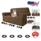 Elegant Stretch Loveseat Cover with Anti-Slip Design – Machine Washable Brown