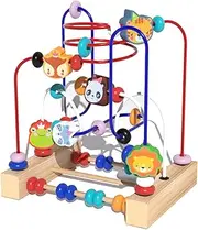 Bead Maze - Wooden Wire Roller Coaster Toy, Colorful Bead for | Fun Sensory Activity for Early Learning, Motor Skill Development and Hand-Eye Coordination in Preschool Kids