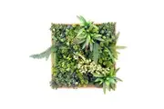 YES4HOMES 3D Green Artificial Plants Wall Panel Flower Wall With Frame Vertical Garden UV Resistant 50X50CM