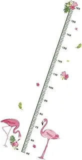 ORFOFE Flamingo Height Sticker Art Decal for Removable Wall Decals for Bedroom Nursery Kindergarten Track Growth with Charming Design for Playrooms and Spaces