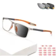 Square anti blue myopia glasses for men's ultra light sports glasses new