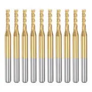 10pcs 1.9mm Titanium Coat Carbide End Mill Engraving CNC Router Bits 1/8" Shank