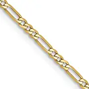 24 Inch 10K 1.75mm Flat Figaro Chain