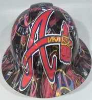 New Full Brim Hard Hat Custom Hydro Dipped ATLANTA BRAVES