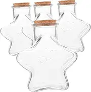 Luxshiny 4pcs Large Diameter Glass Bottles Wooden Corks Diy Decorative Home Wedding Party Supplies