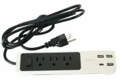 Surge protector power strip w/ 3 Outlets & 3 USB Ports 1 USB-C Smart Power Strip