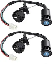 Ignition Key Switches 50cc-250cc Universal Motorcycle with 4 Wire Ignition Switch Key Start Switch Door Locks ATV Waterproof Ignition Barrel Key Switch(2pcs Waterproof)