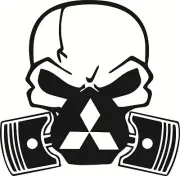 Skull Piston gas mask Decal Sticker Mitsubishi EVO JDM Drift Hoon Turbo Stance