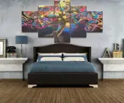 Multi Panel Print Tree Of Life Canvas 5 Piece Wall Art Autumn Leaves Watercolor