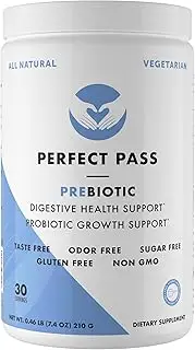 Perfect Pass Prebiotic PHGG Partially Hydrolyzed Guar Gum 210g Powder - 100% Natural Gluten Free Non GMO - Certified Kosher Vegetarian Sugar Free