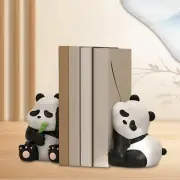 2x Panda Bookends Ornaments Countertop Bookshelf Library Decorative Bookends