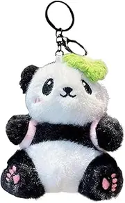 Panda Doll Keychains - Cute Panda Charm for Bag - Adorable Lightweight Plush Toy Ornament, Portable Animal Pendant, Collectible Backpack Accessories for Student Teens Children