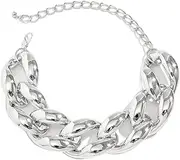 [Generic] Chunky Plastic CCB Chain Necklace – Gothic Grunge Choker For Women & Men – Punk Steampunk Goth