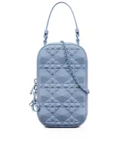 Lady Dior Tech Phone Holder in Denim Cannage Calfskin