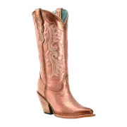 Corral Ladies Rose Gold Embroidery Pointed Toe Western Boots Z5232