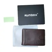 RUNBOX Minimalist Slim Wallet for Men with Money Clip RFID Blocking Front Pocket