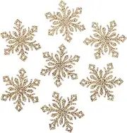 HAWILLOSCH 30pcs Snowflake Hair Accessories Set Snowflake Ornaments for Handmade Hairpins Glitter Decorations for Costumes Festivals and Crafts