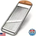 Kings County Tools Stainless Steel Flat Mandolin Kitchen Slicer | Cherrywood