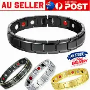 Mens Titanium Steel Elegant Magnetic Therapy Bracelet for Arthritis Pain-Relief