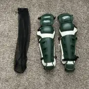 Nike Vapor Pro Catchers Leg Guards Baseball Adult 17” Green White PBP570-321