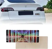Auxazalux Magentic 3D Plaid Badge Decal Rear Trunk Magnet Performance Sticker Color-Shifting Decor Compatible with Tesla Model 3 Y X S