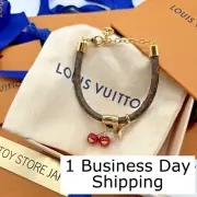 1 Biz Day Ship Louis Vuitton x Takashi Murakami Monogram Cherry Bracelet M8977Z