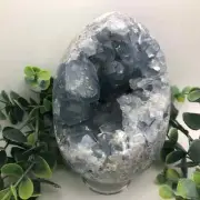 Large Celestite Crystal Druze Egg 5.5"x3.5" 4lbs.