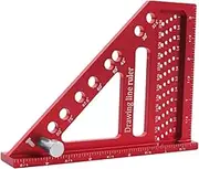 3D Multi-Angle Measuring Ruler - 22.5/30/45/60/67.5/75/Aluminum Alloy Square Protractor for Drawing